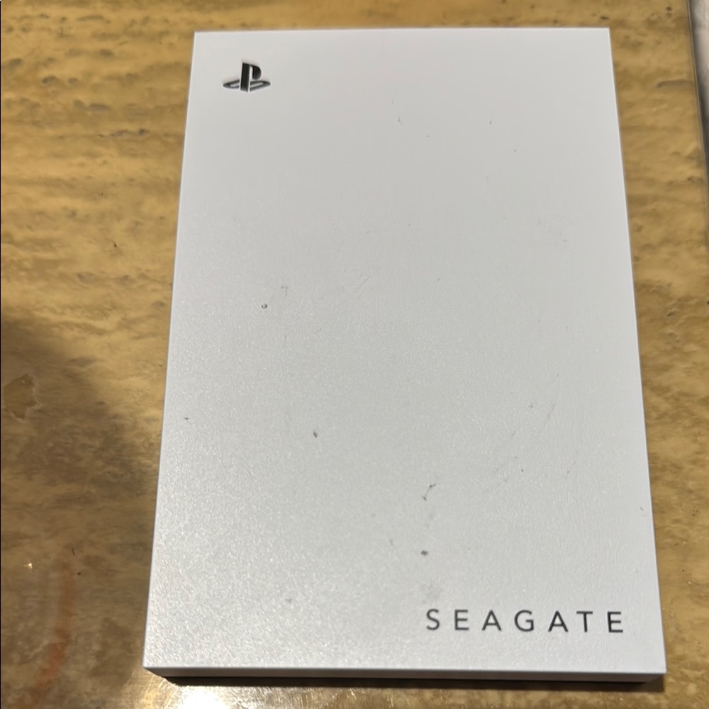 Seagate White External Hard Drive with PlayStation Logo